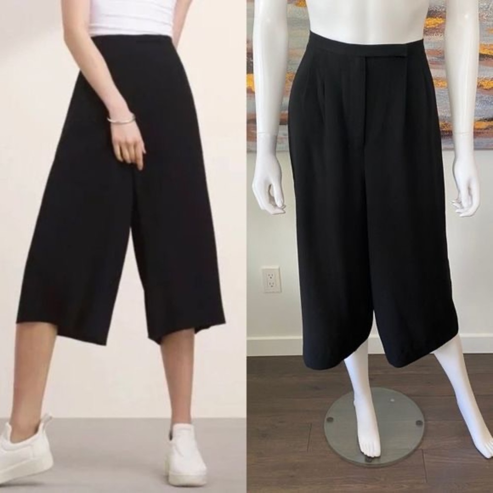 Babaton Aritzia Black Lazarus Wide Leg Cropped Culottes Size 0